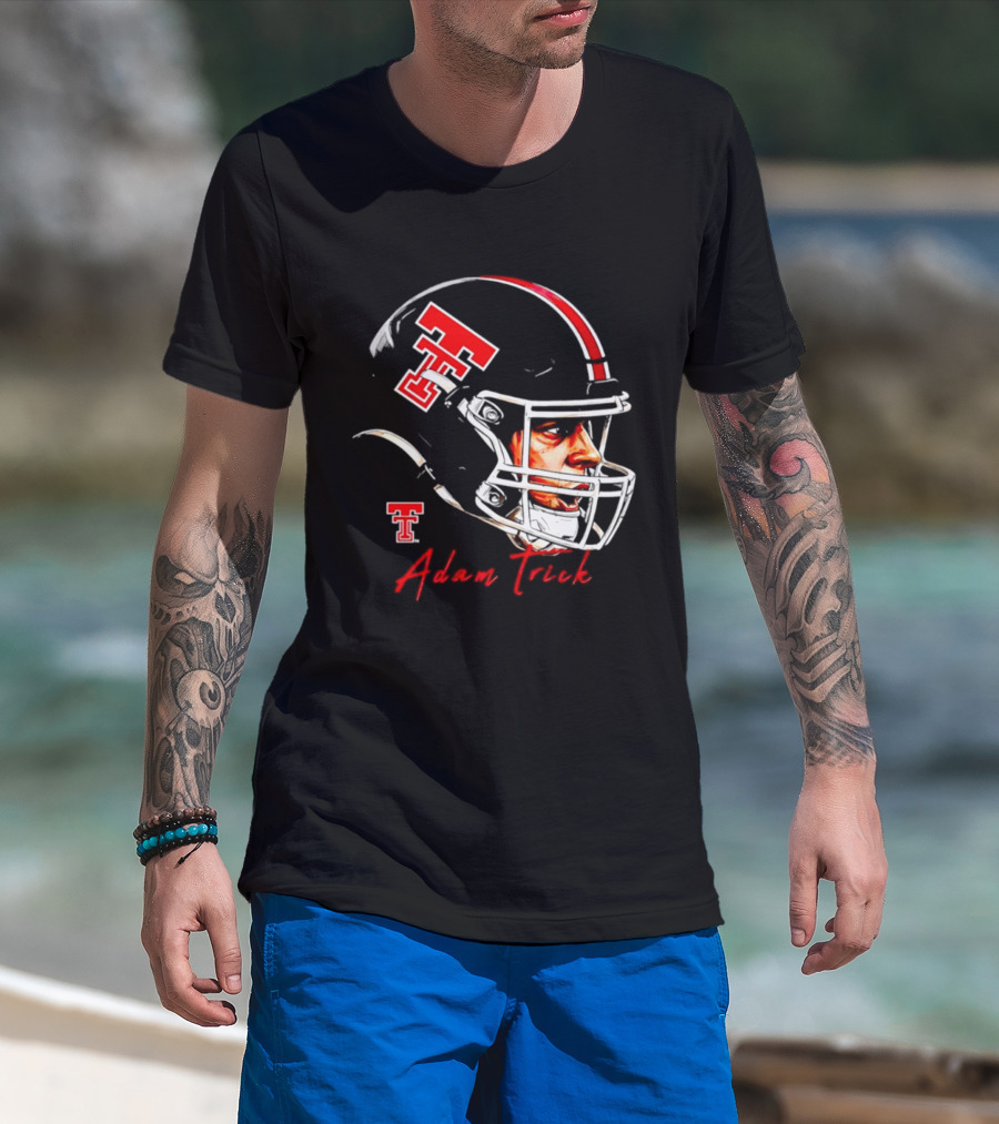 Adam Trick Texas Tech Red Raiders Football Helmet NCAA Game Face T-Shirt
