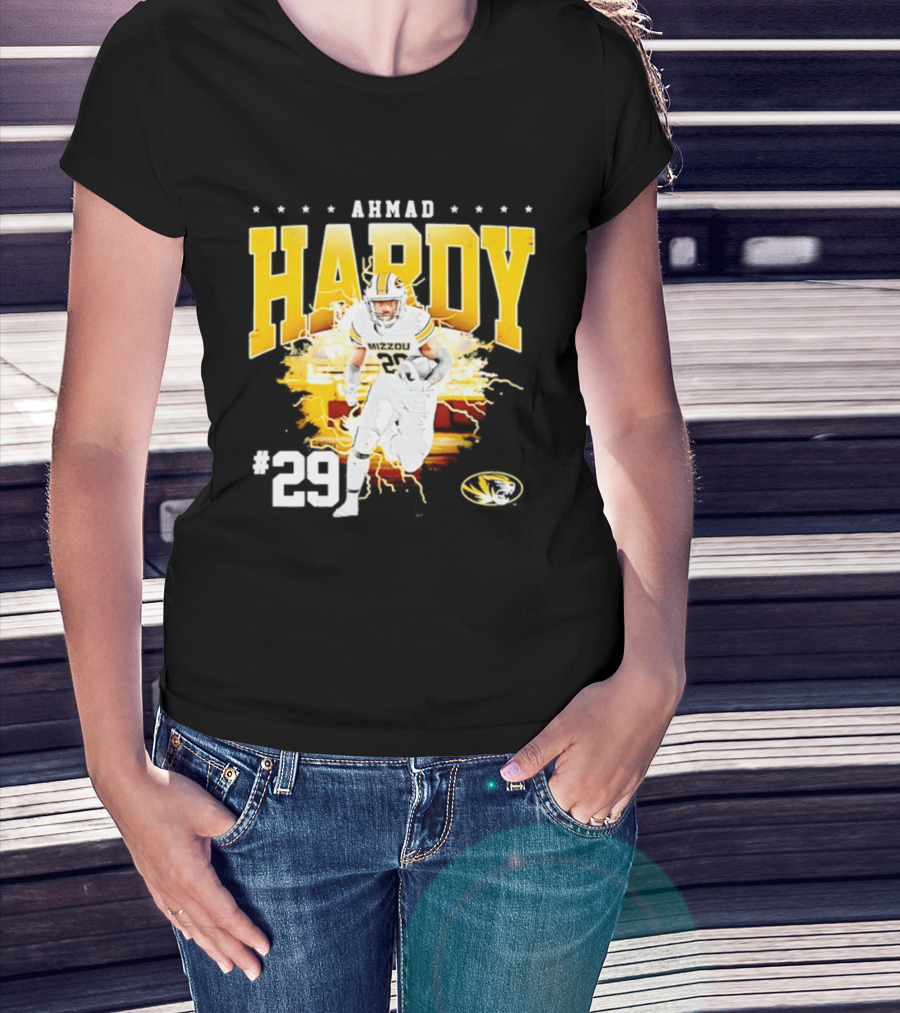 Ahmad Hardy Missouri Tigers NCAA Football #29 Lightning T-Shirt