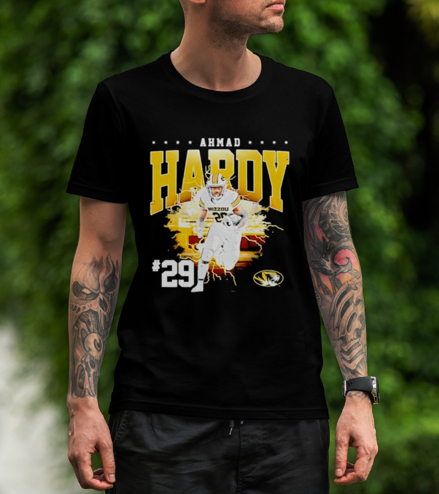 Ahmad Hardy Missouri Tigers NCAA Football #29 Lightning T-Shirt