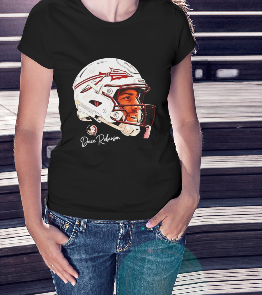 Duce Robinson Florida State Seminoles Football NCAA Game Face Helmet T-Shirt
