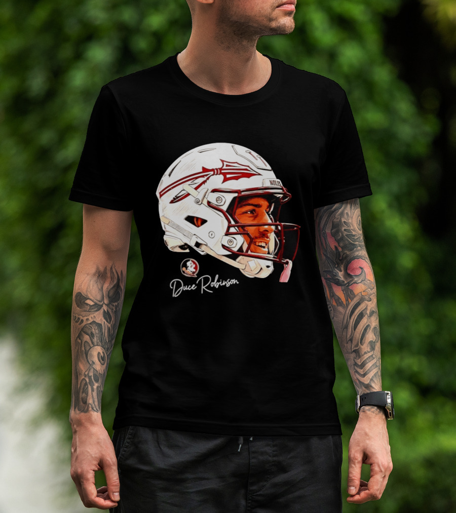 Duce Robinson Florida State Seminoles Football NCAA Game Face Helmet T-Shirt