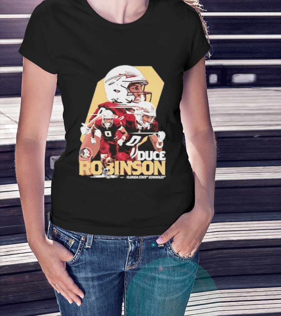 Duce Robinson Florida State Seminoles Football NCAA Player Action Montage T-Shirt
