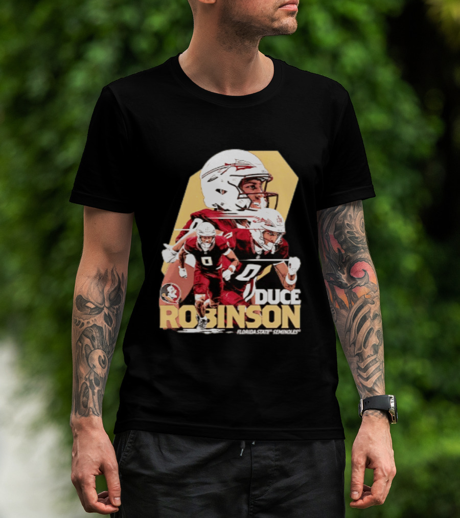 Duce Robinson Florida State Seminoles Football NCAA Player Action Montage T-Shirt