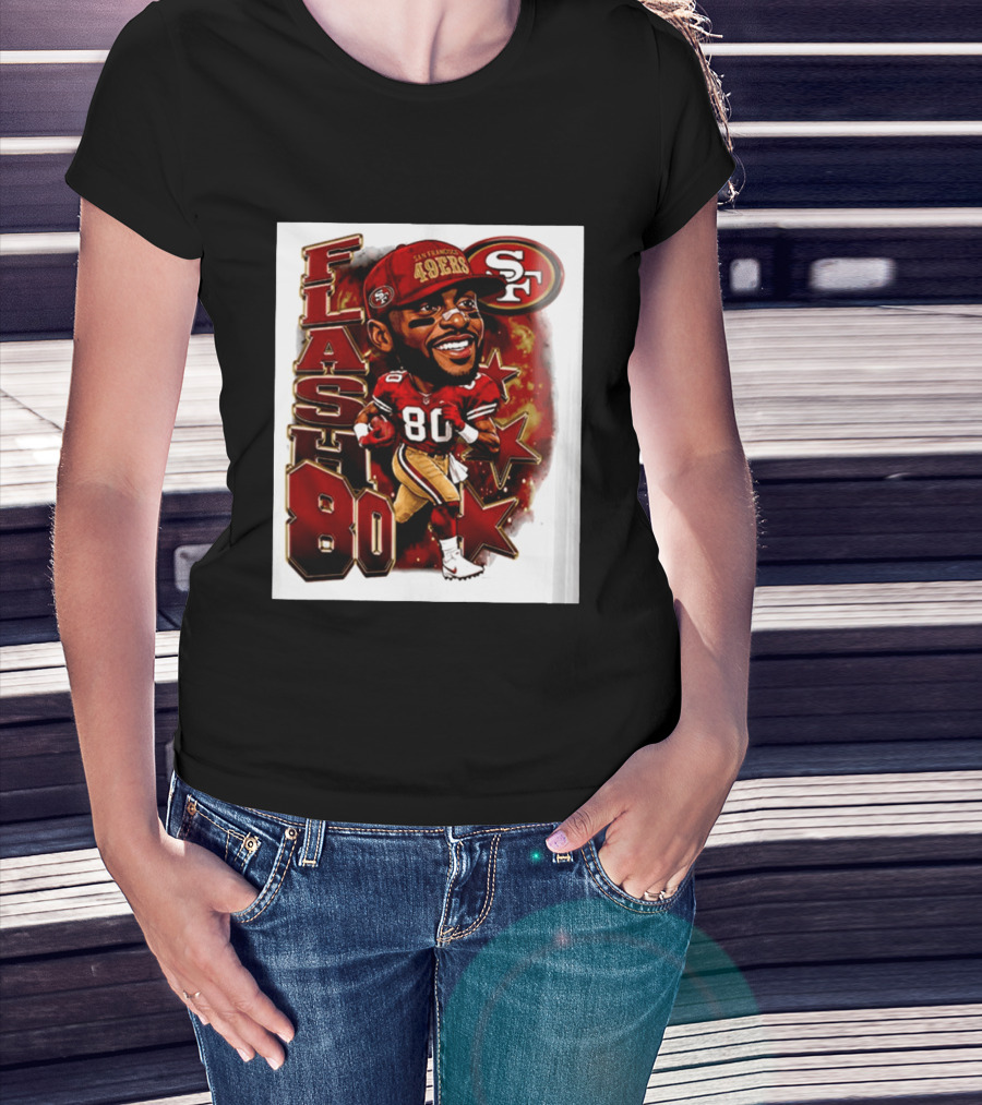 Flash Jerry Rice 80 San Francisco 49ers Caricature SF T-Shirt
