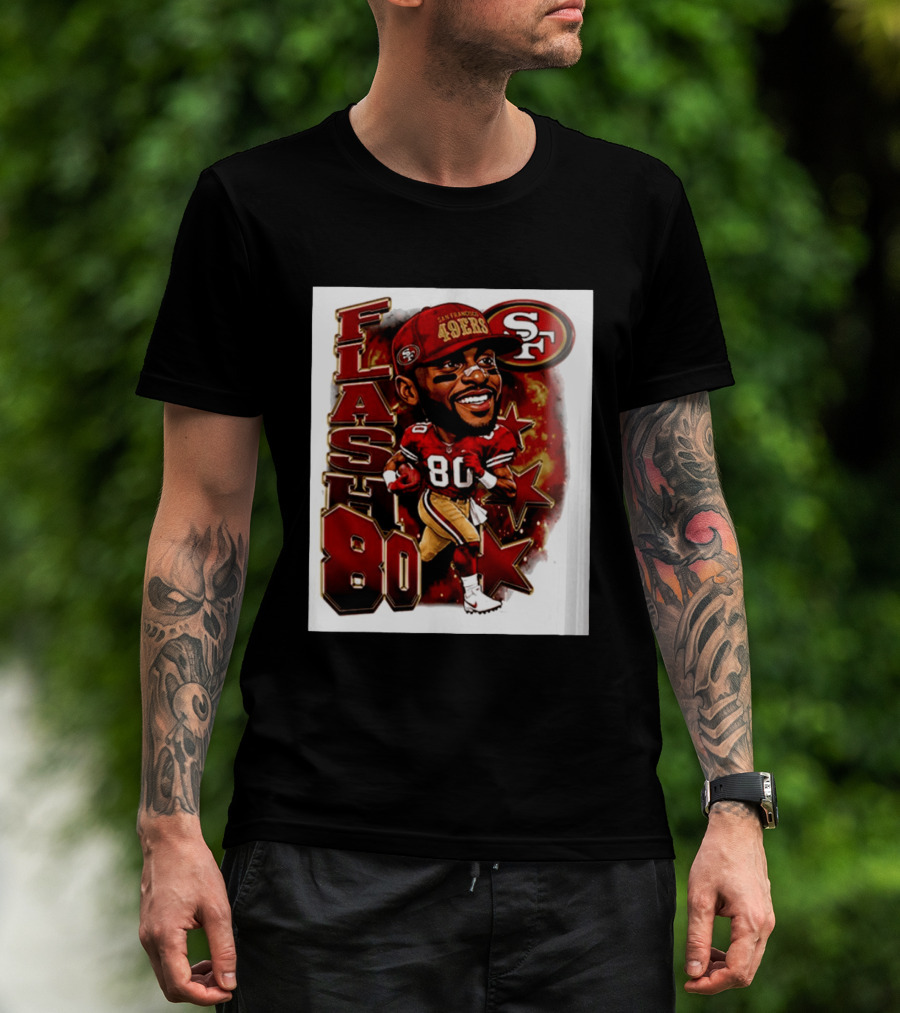 Flash Jerry Rice 80 San Francisco 49ers Caricature SF T-Shirt