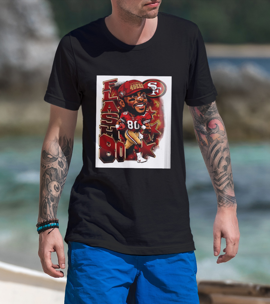 Flash Jerry Rice 80 San Francisco 49ers Caricature SF T-Shirt