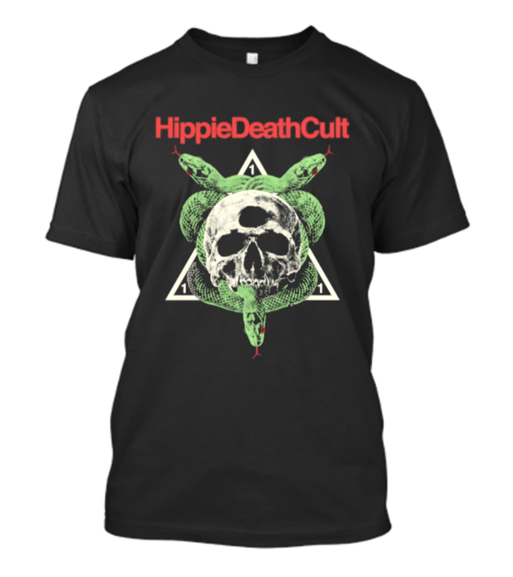 Hippie Death Cult Skull Snake Triangle Doom Metal T-Shirt