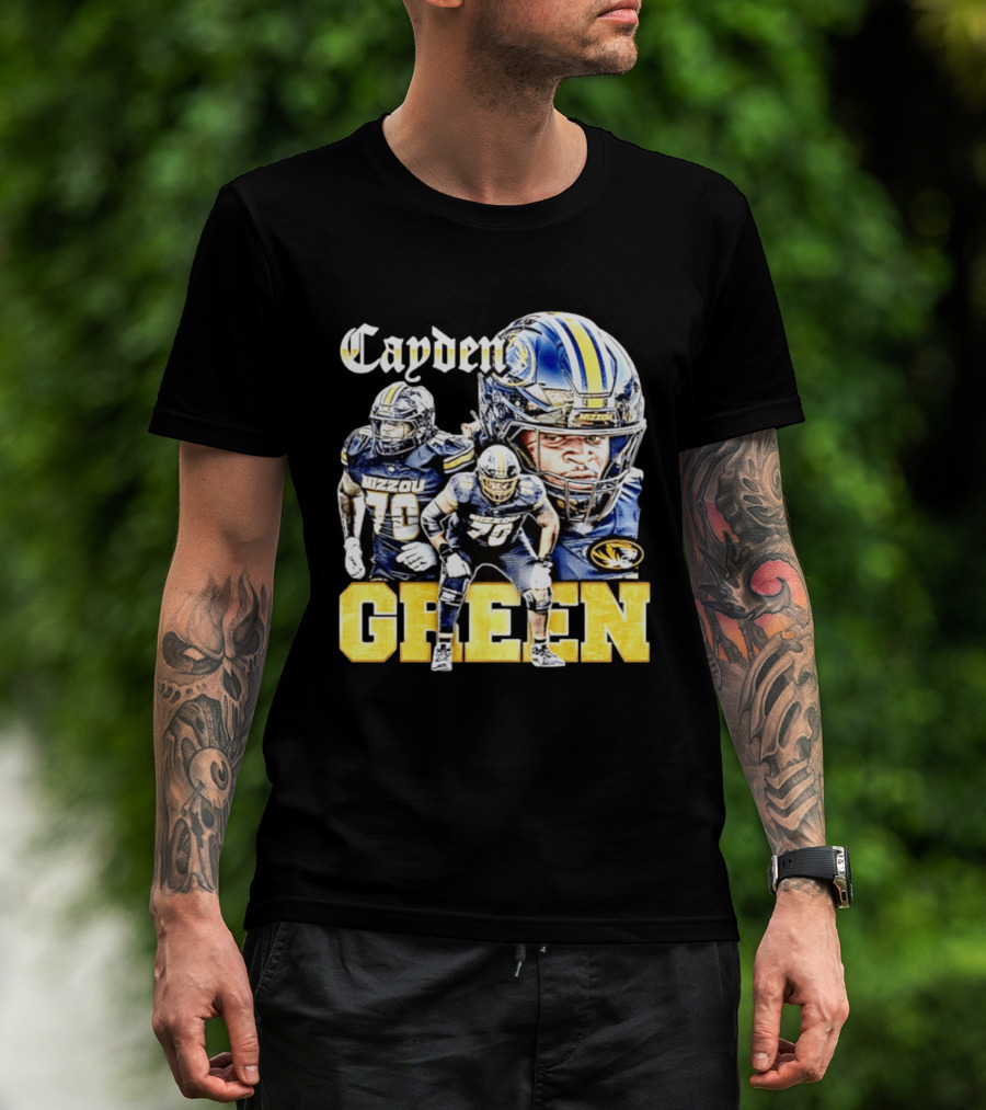 Cayden Green Mizzou 70 Missouri Tigers NCAA Football T-Shirt