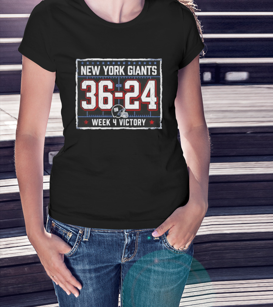 New York Giants 36 24 Week 4 Victory Football 2026 T-Shirt