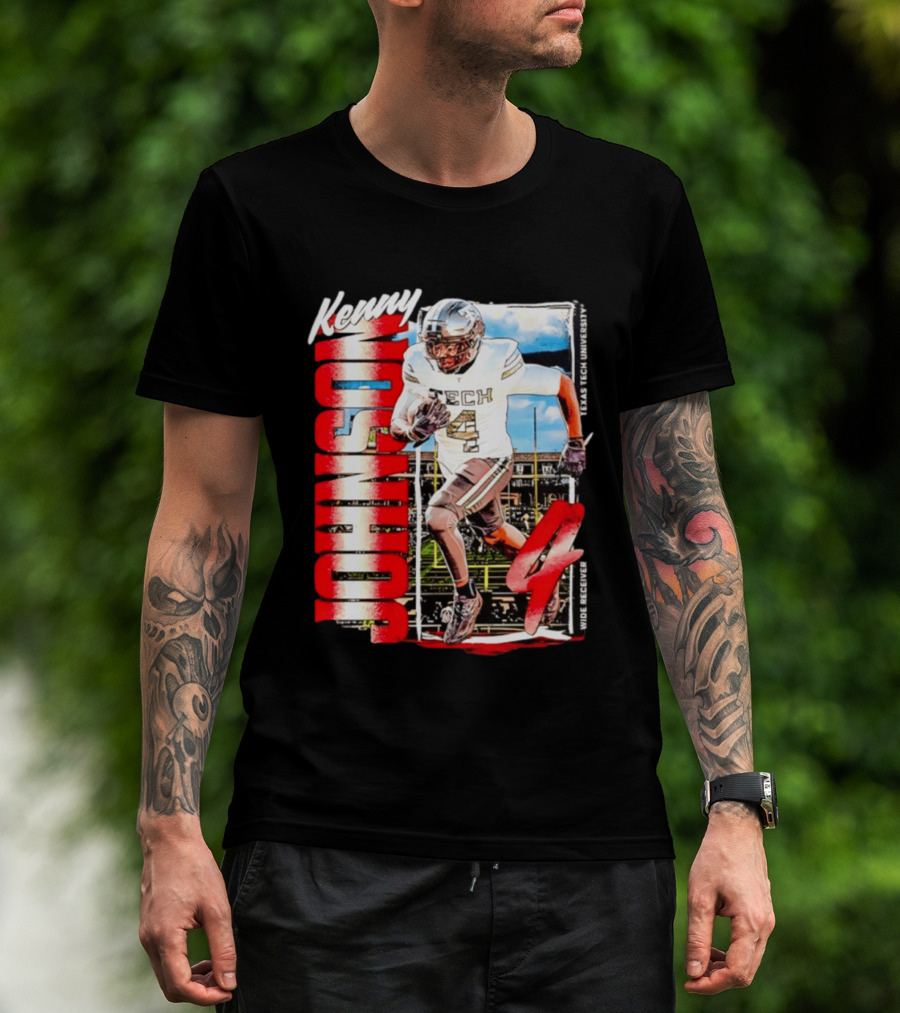 Kenny Johnson Texas Tech Red Raiders Wide Receiver Football NCAA Cards Stadium T-Shirt