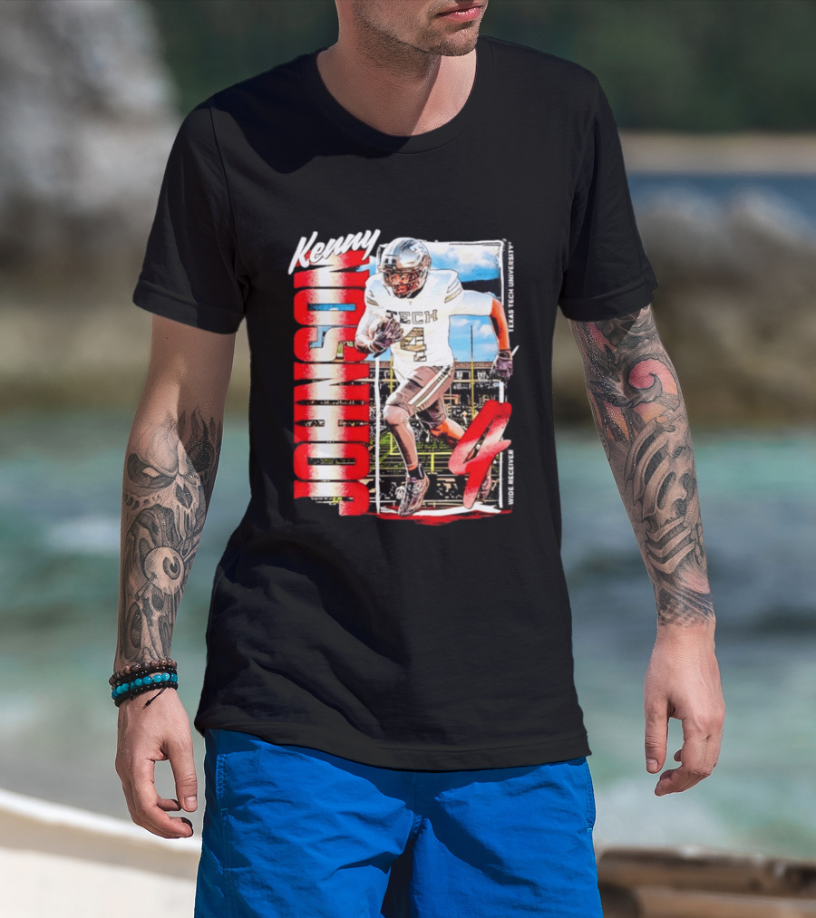 Kenny Johnson Texas Tech Red Raiders Wide Receiver Football NCAA Cards Stadium T-Shirt