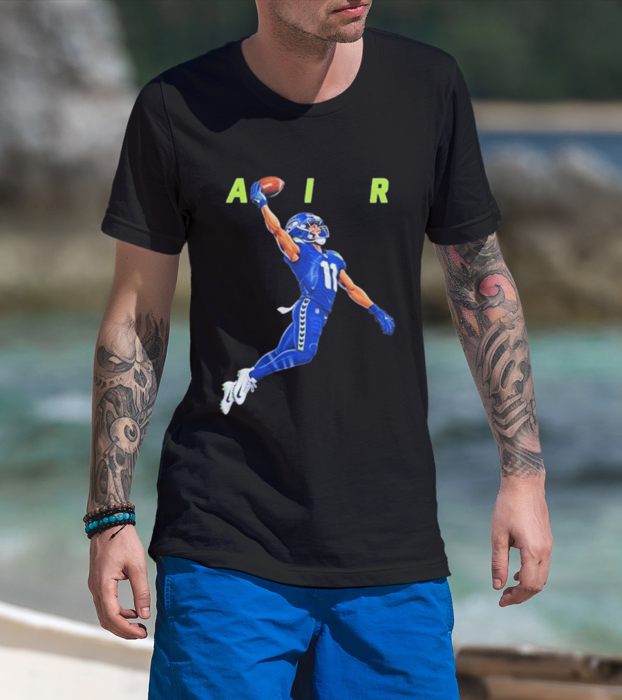Seattle Seahawks No 11 Air Football Player Leap T-Shirt