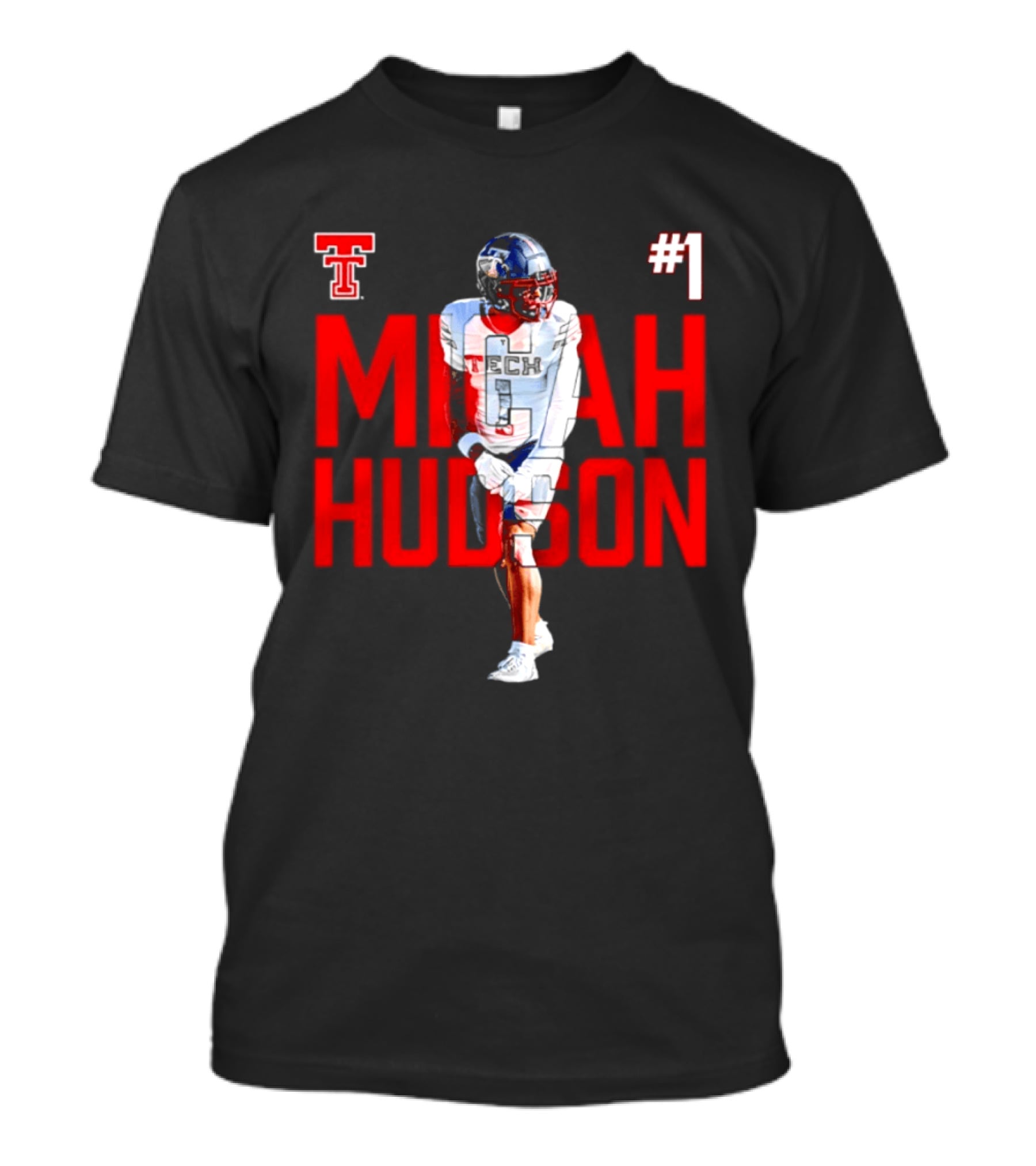 Micah Hudson Texas Tech Red Raiders Football NCAA Player Number 1 T-Shirt