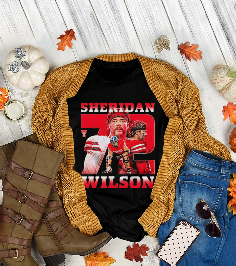 Sheridan Wilson 72 Texas Tech Red Raiders Football NCAA T-Shirt