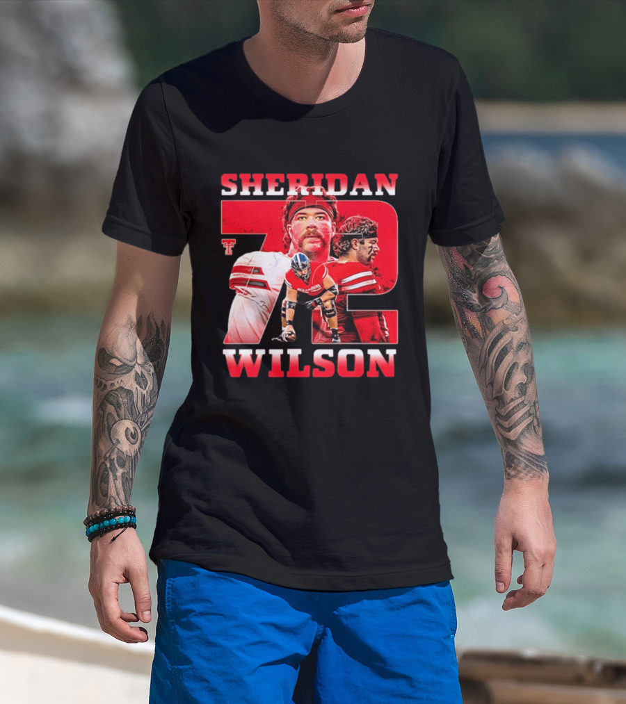 Sheridan Wilson 72 Texas Tech Red Raiders Football NCAA T-Shirt