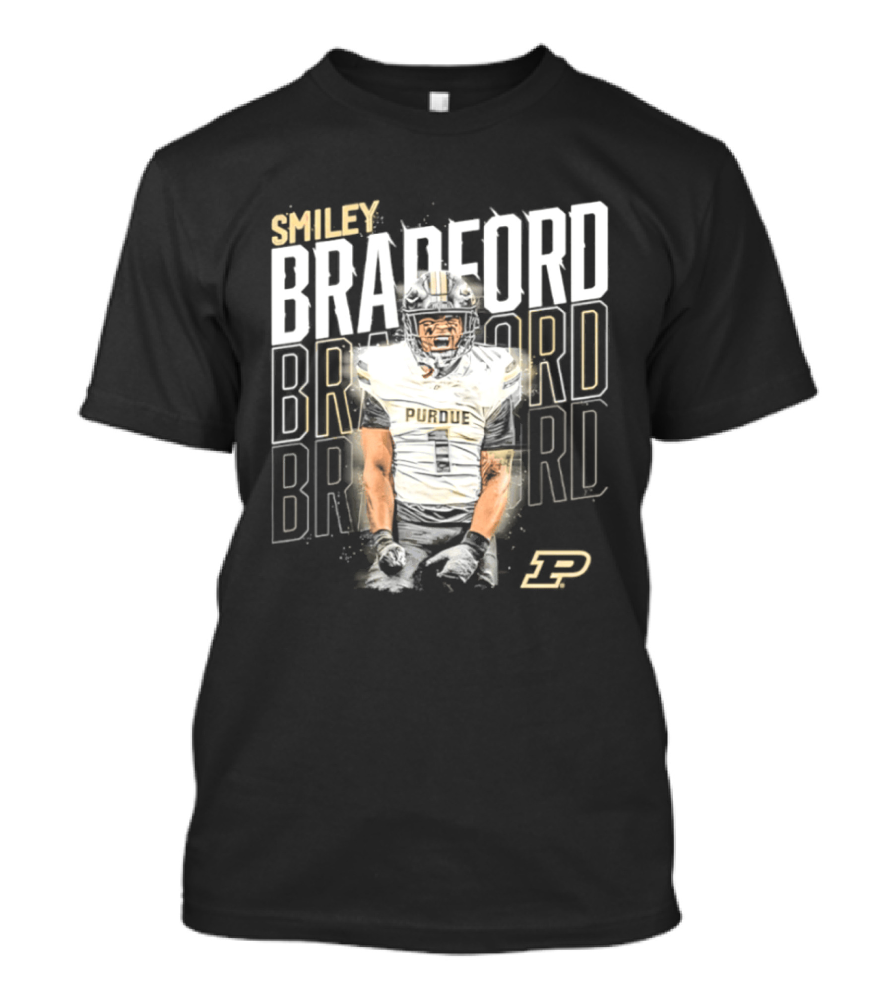 Smiley Bradford Purdue Boilermakers Football NCAA Athletics T-Shirt