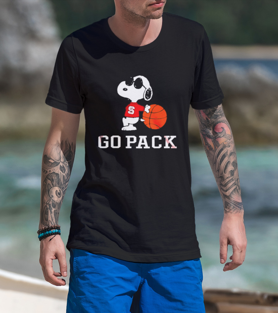 Snoopy NC State Wolfpack Basketball Go Pack T-Shirt