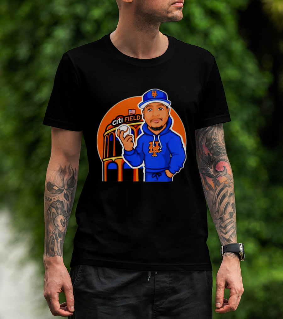New York Mets Citi Field Baseball Player Caricature T-Shirt