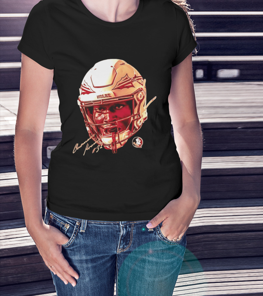 Ousmane Kromah #32 Florida State Seminoles NCAA Football Helmet Noles Game Face T-Shirt