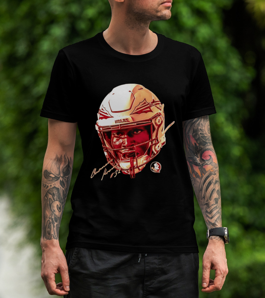 Ousmane Kromah #32 Florida State Seminoles NCAA Football Helmet Noles Game Face T-Shirt