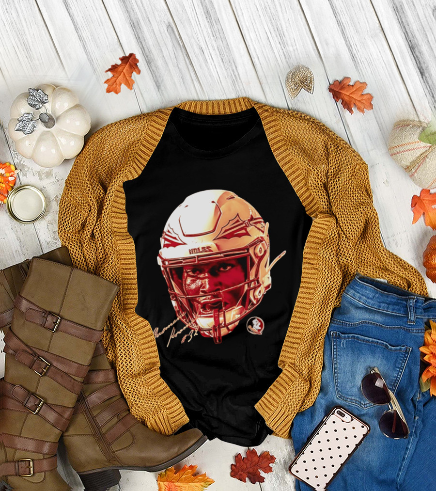 Ousmane Kromah #32 Florida State Seminoles NCAA Football Helmet Noles Game Face T-Shirt