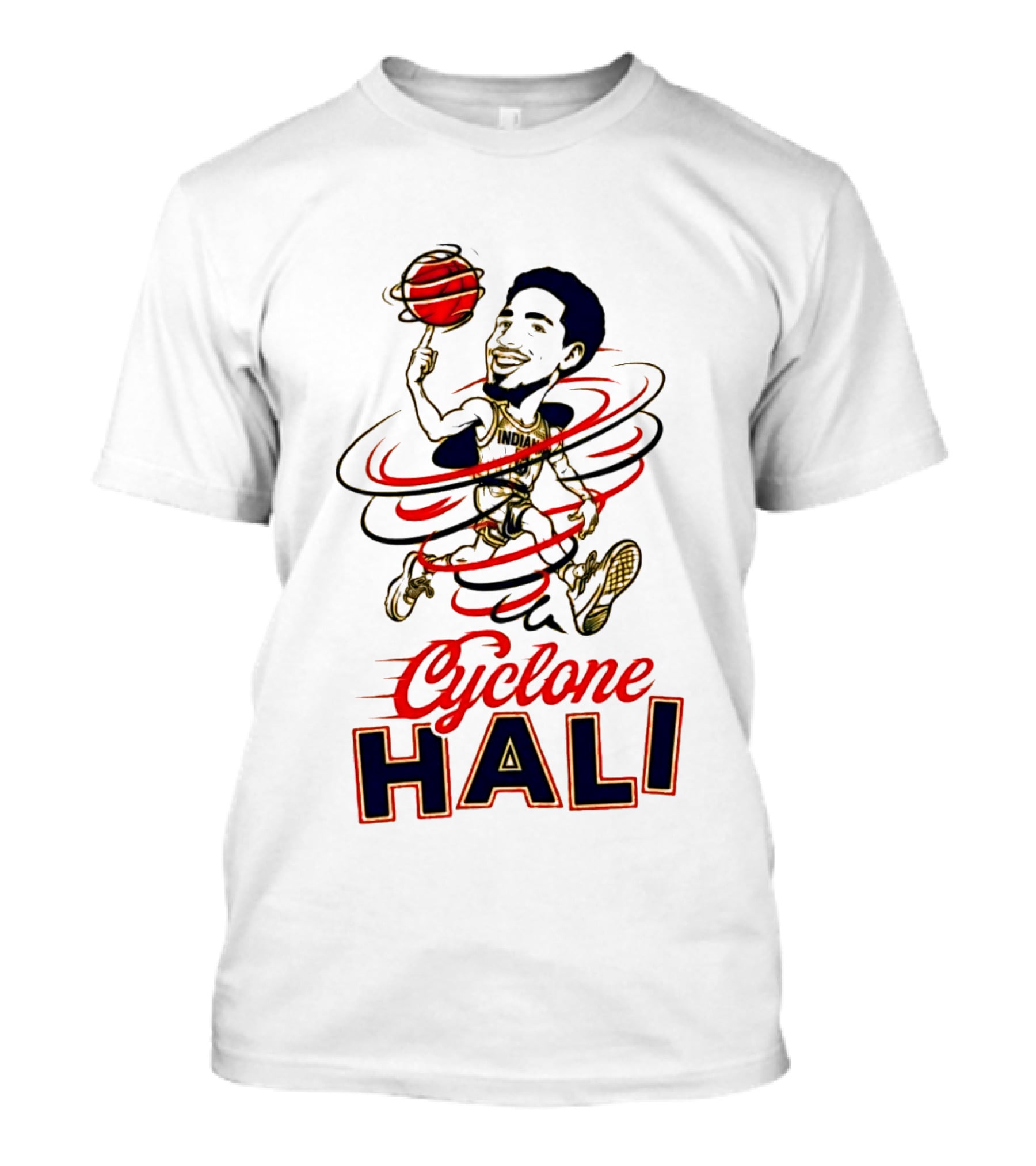 2026 Cyclone Hali Basketball Illustration Red Gold T-Shirt
