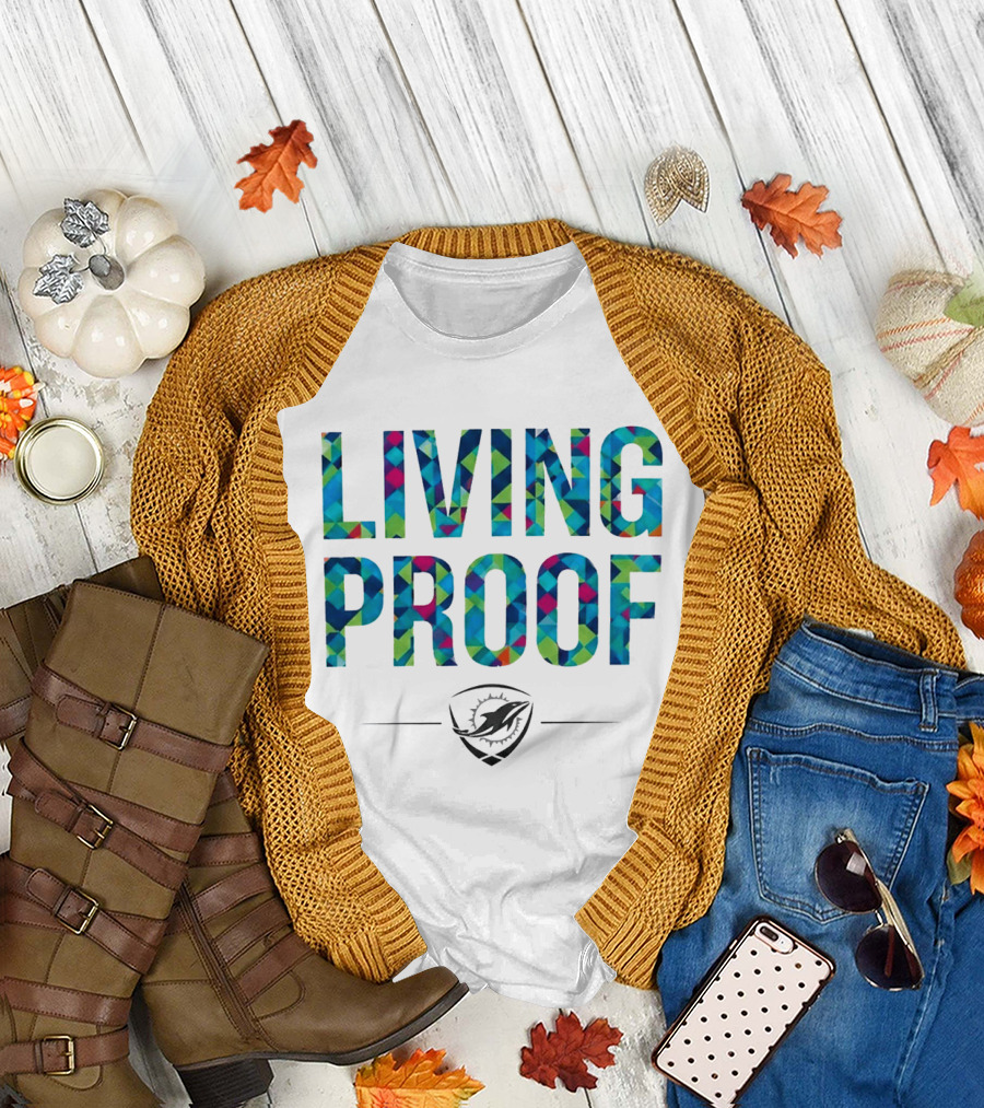 Dolphins Living Proof Crucial Catch Multicolor T-Shirt