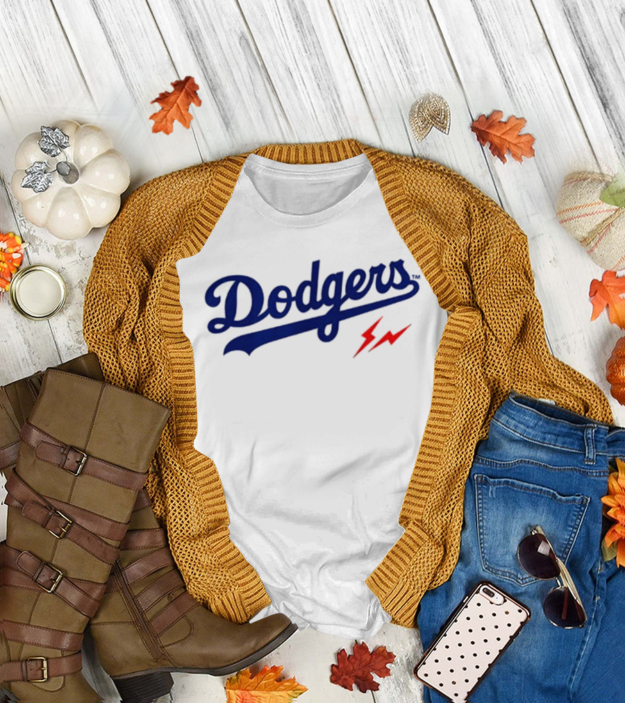 Dodgers 2026 Baseball Two Sided Lightning Bolt Edition T-Shirt