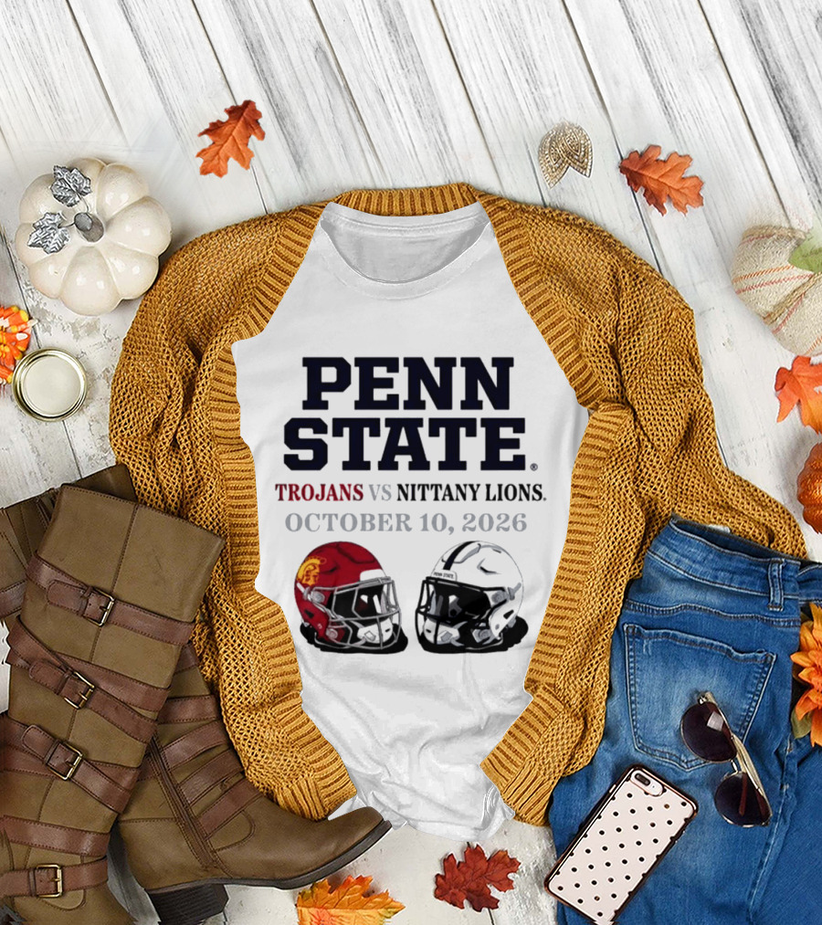 Penn State Vs USC Trojans Nittany Lions October 10 2026 Football Helmets T-Shirt