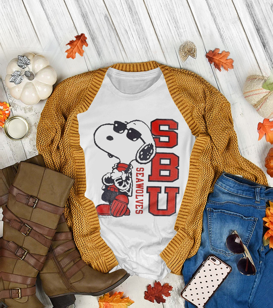 SBU Seawolves Snoopy Peanuts T-Shirt