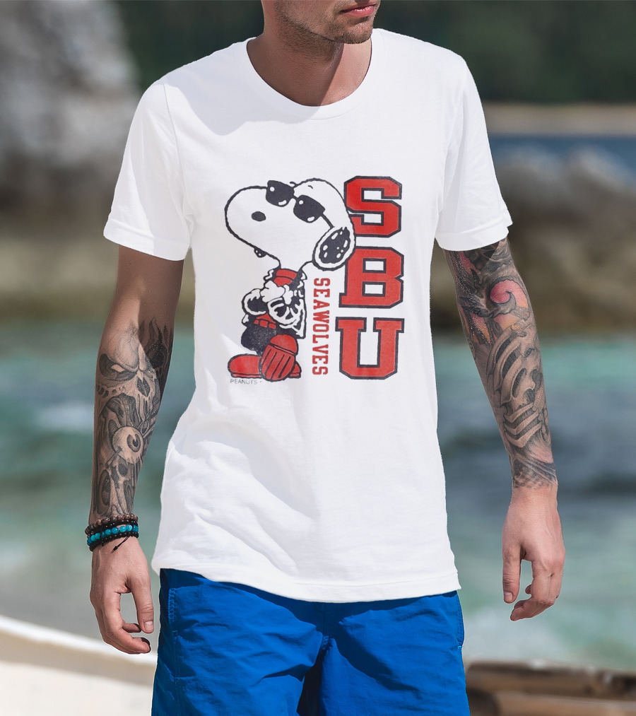 SBU Seawolves Snoopy Peanuts T-Shirt