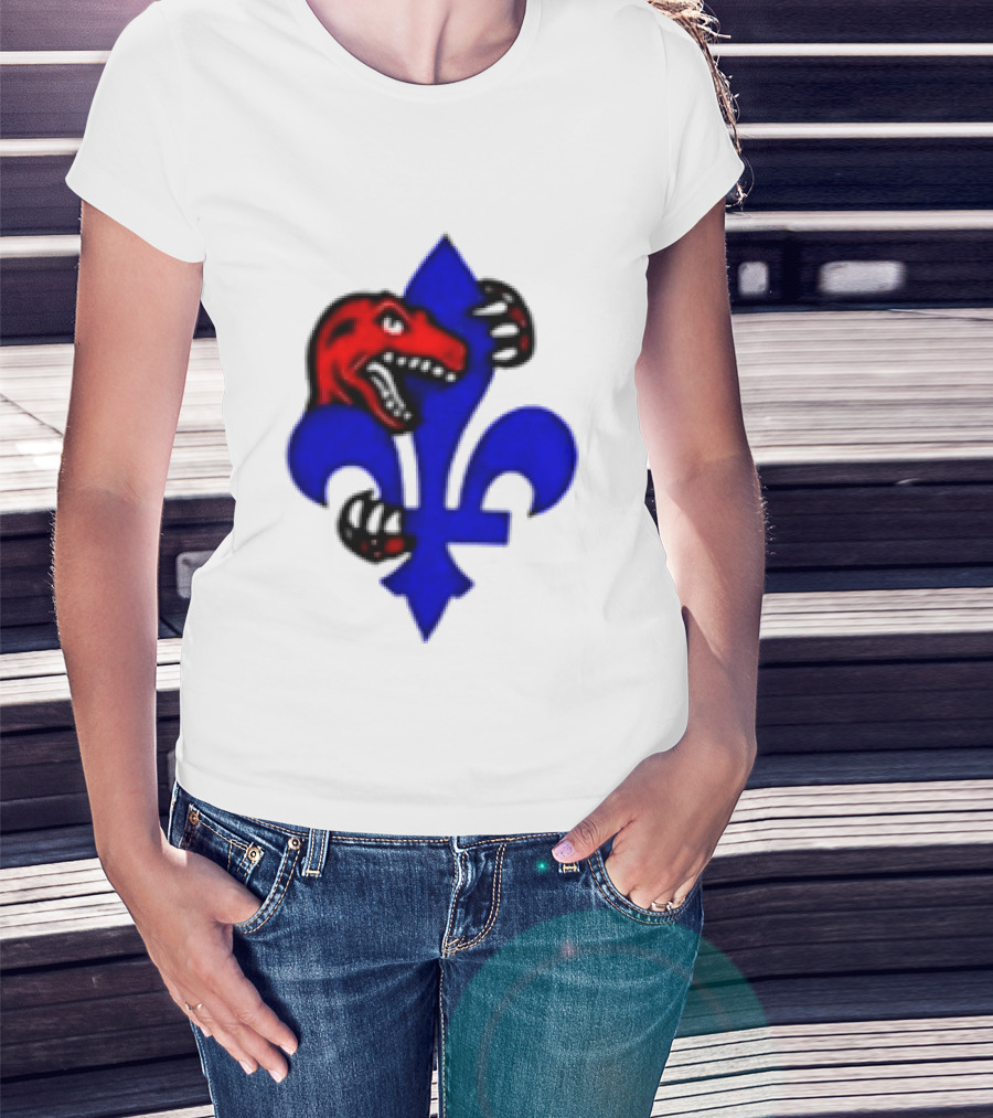 Toronto Raptors Vs Miami Heat Ville De Quebec 2026 Two Sided Fleur De Lis Raptors Claw T-Shirt