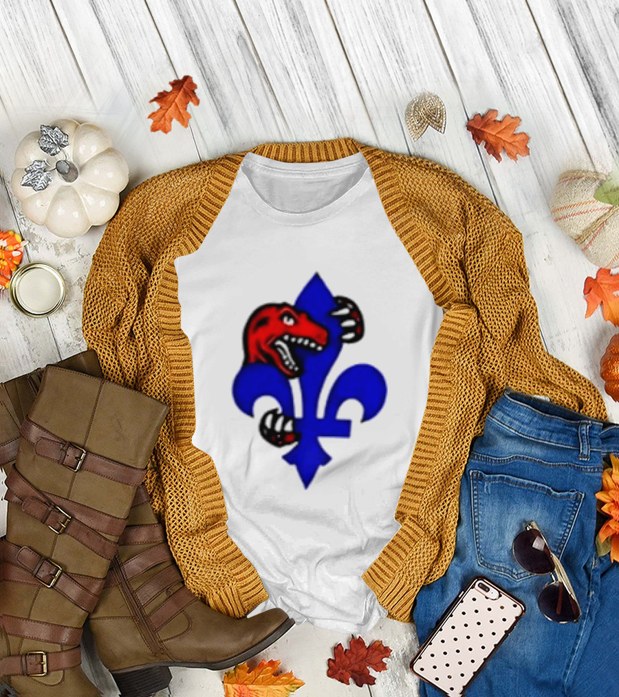 Toronto Raptors Vs Miami Heat Ville De Quebec 2026 Two Sided Fleur De Lis Raptors Claw T-Shirt
