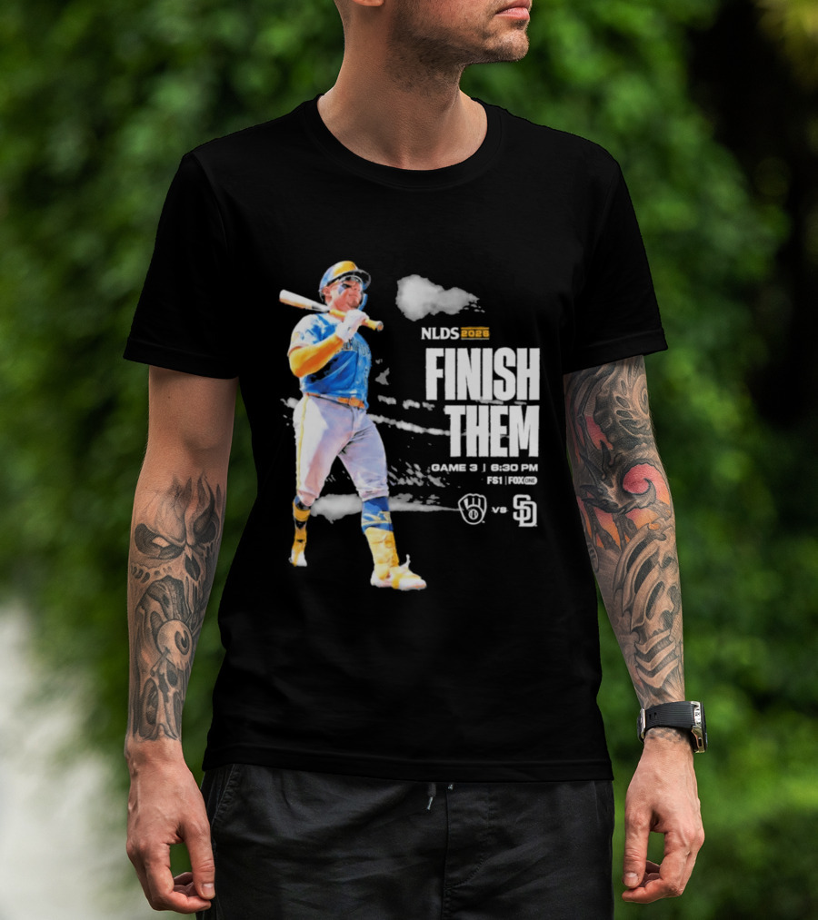 NLDS 2026 Finish Them Game 5 Brewers Vs Padres Playoff Showdown T-Shirt