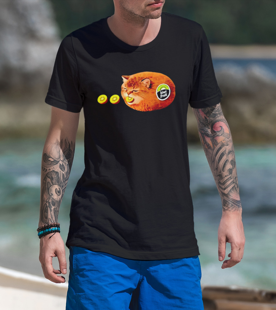 Kiwi Fruit Cat Meme Hilarious Feline Kiwi Hybrid T-Shirt