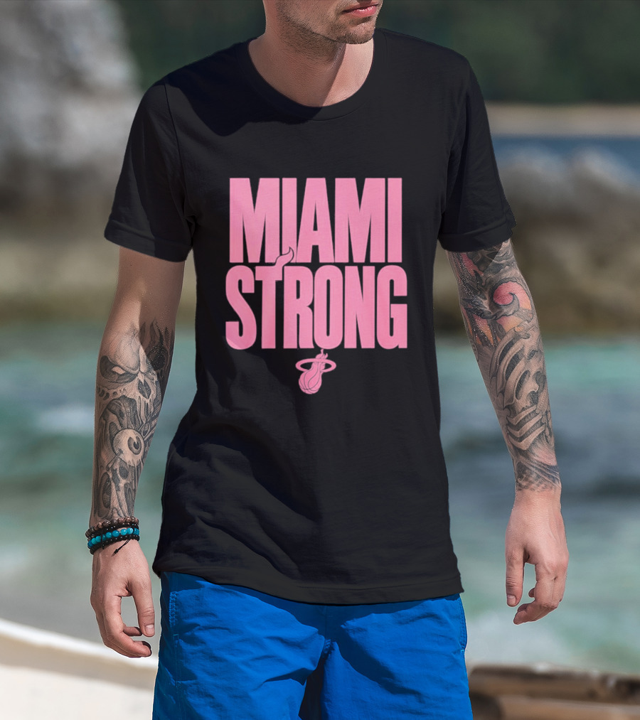Miami Strong Heat Basketball Pink Court Culture T-Shirt