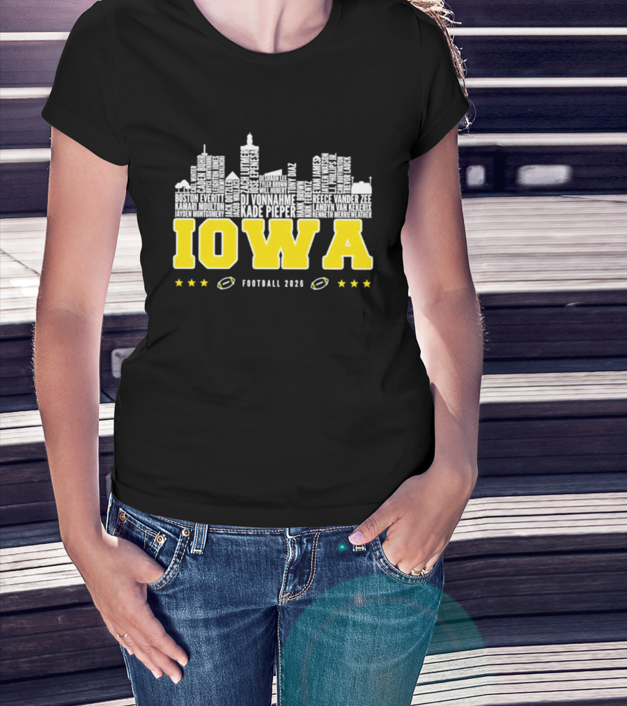 Iowa Football 2020 Skyline Stars Football T-Shirt