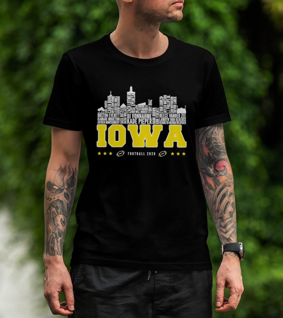 Iowa Football 2020 Skyline Stars Football T-Shirt