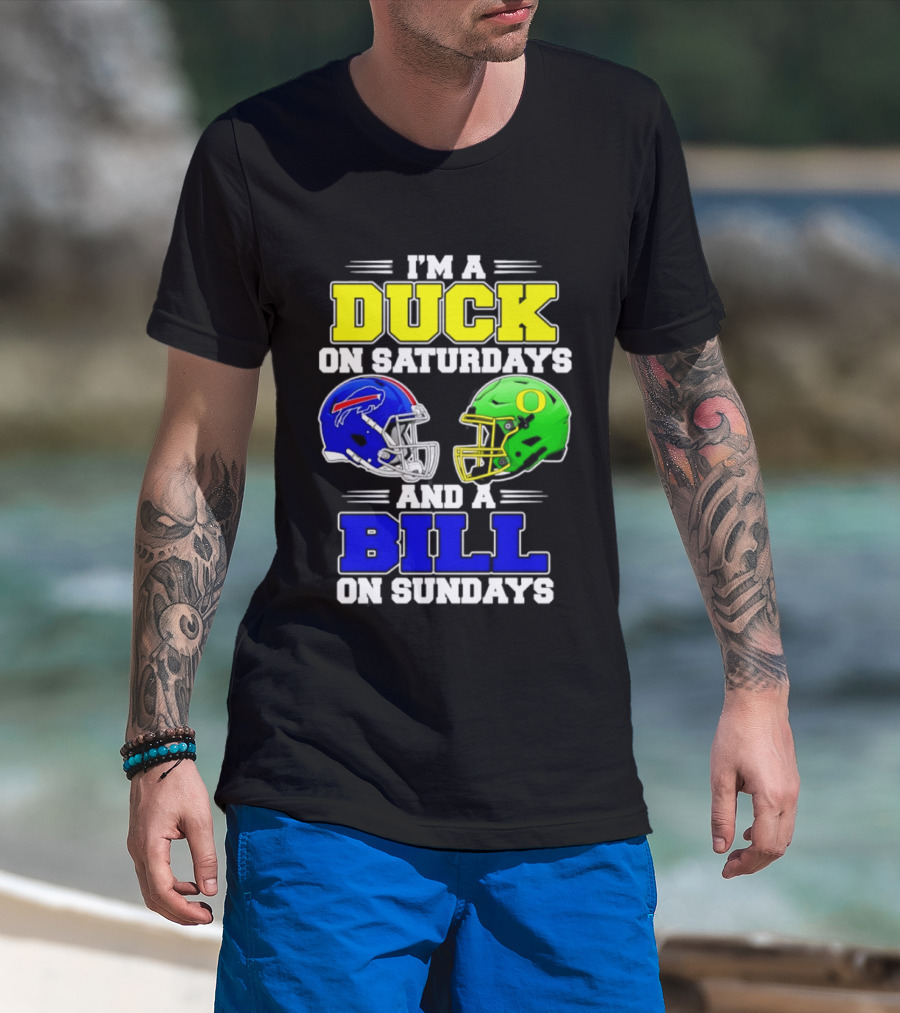 I'm A Duck On Saturdays And A Bill On Sundays Football Helmet Design 2026 T-Shirt