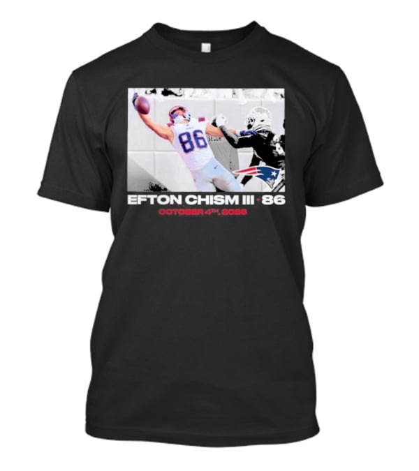 Efton Chism III New England Patriots Week 4 Black Flash Football Highlight T-Shirt