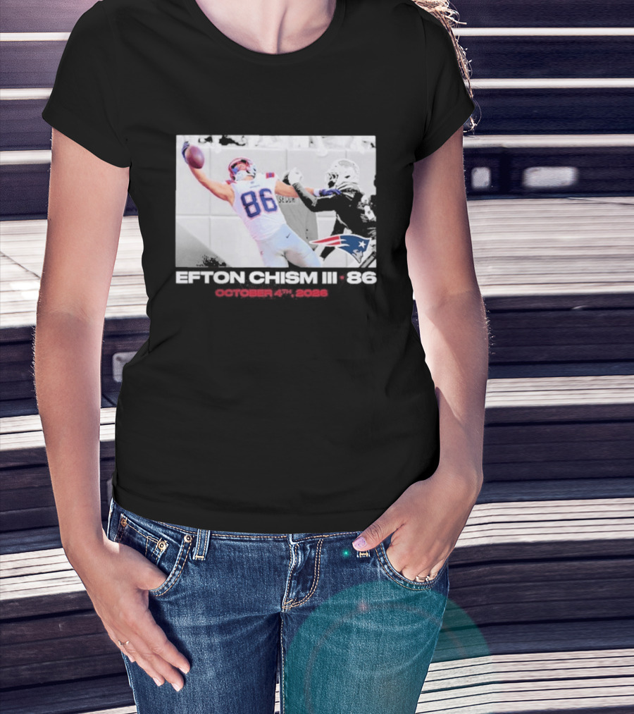 Efton Chism III New England Patriots Week 4 Black Flash Football Highlight T-Shirt