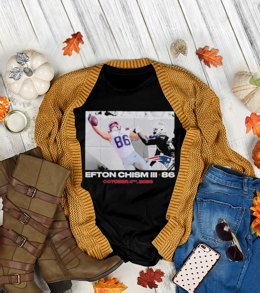 Efton Chism III New England Patriots Week 4 Black Flash Football Highlight T-Shirt