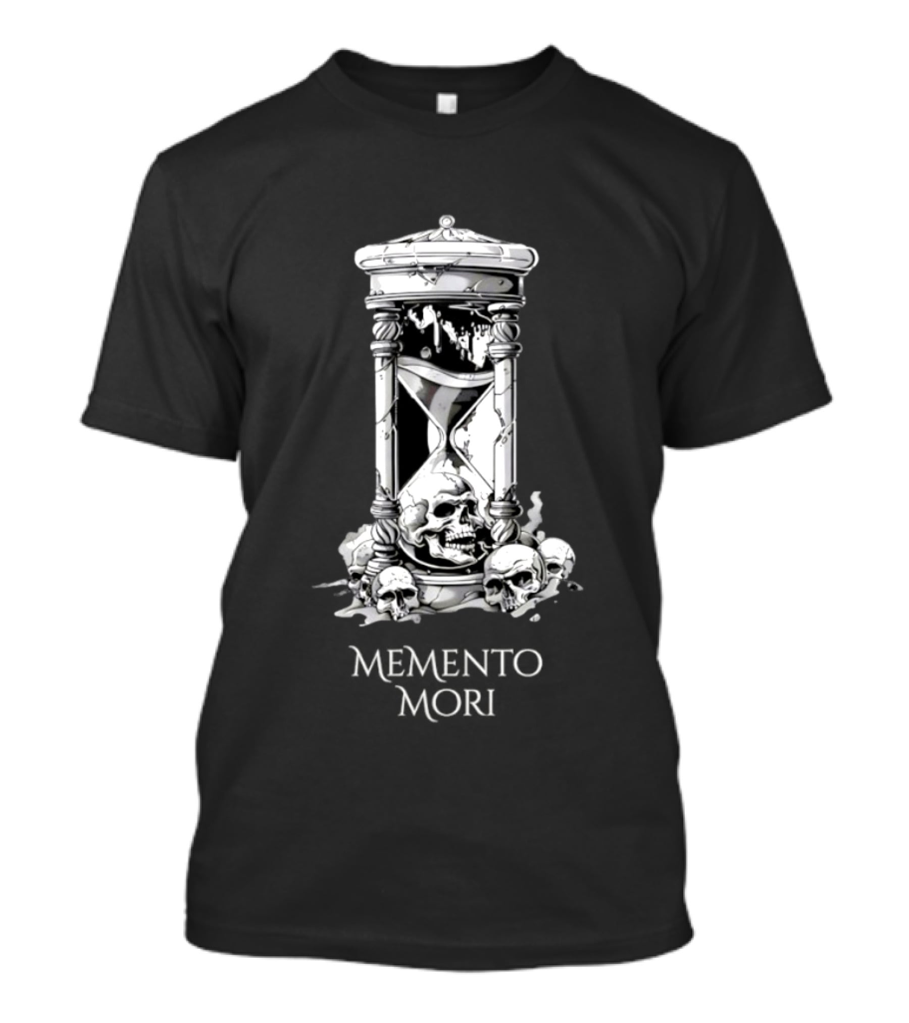 Memento Mori Hourglass Skull Halloween T-Shirt