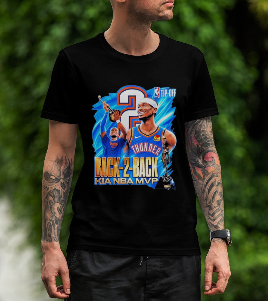 Kia NBA MVP Thunder Back 2 Back Shai Gilgeous Alexander 2026 T-Shirt