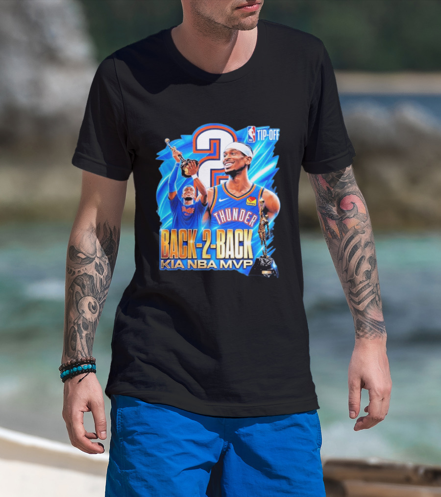 Kia NBA MVP Thunder Back 2 Back Shai Gilgeous Alexander 2026 T-Shirt