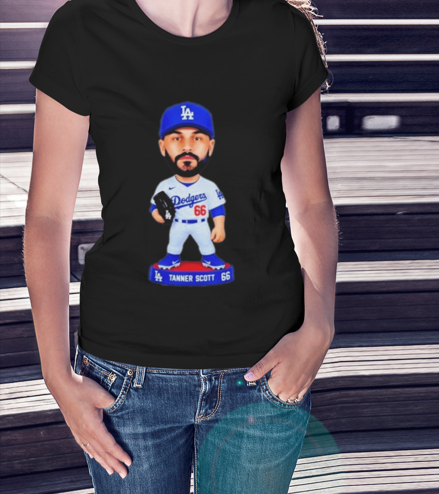 Tanner Scott Los Angeles Dodgers Number 66 Bobblehead Collectible T-Shirt