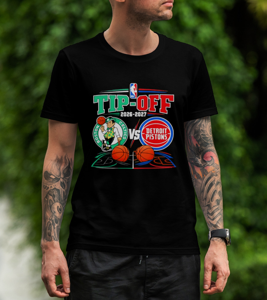 NBA Tip Off 2026 2027 Boston Celtics Vs Detroit Pistons Opening Night T-Shirt