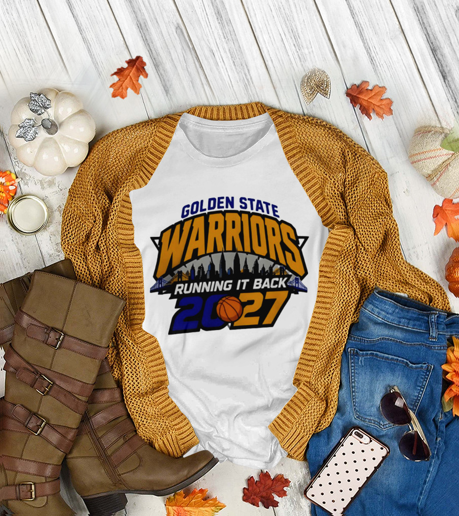 Golden State Warriors Running It Back 2027 Skyline NBA Basketball T-Shirt