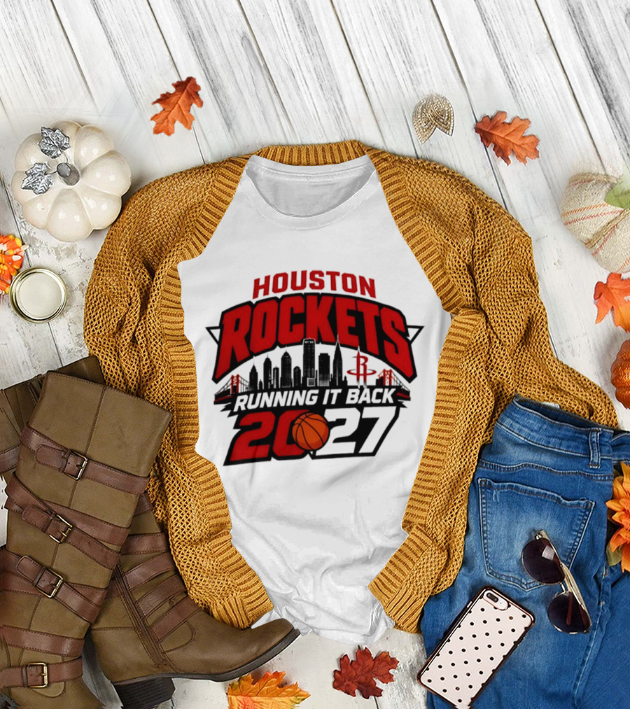 Houston Rockets Running It Back 2027 NBA Skyline Basketball T-Shirt