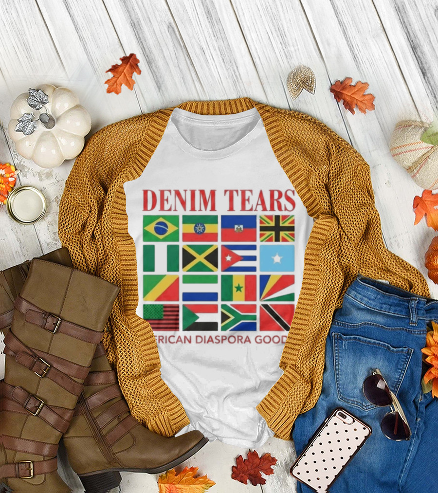 Denim Tears African Diaspora Goods Flags Brazil Jamaica Trinidad Haiti Somalia T-Shirt